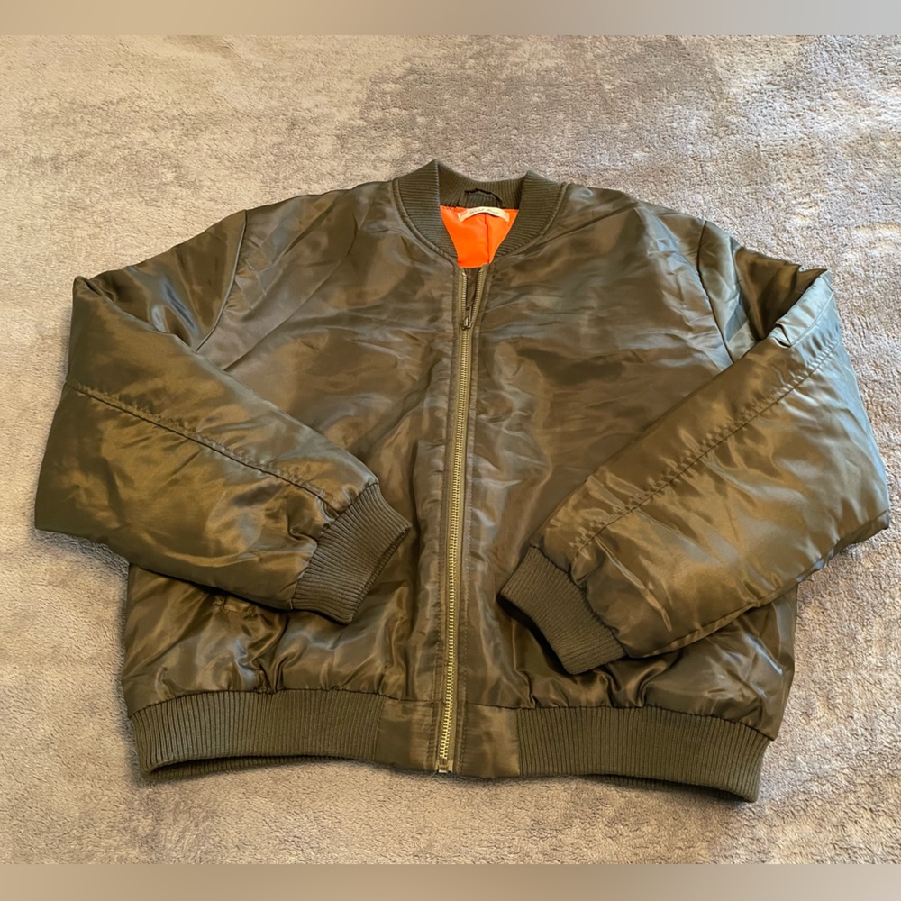 Wild Rose Bomber Army Green Jacket